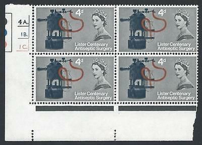 1965 Lister 4d (Ord) Dot Cylinder With 2 Varieties - MNH