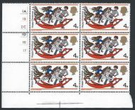 1968 Christmas 4d Rembrandt Cylinder 1A...1F - MNH