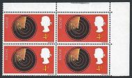 1967 Discovery and Invention 4d - Block of 4 - Phosphor Omitted - MNH