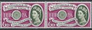 1960 CEPT Europa 6d in Pair - Listed Flaw - Broken Diadem - MNH