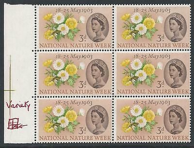 1963 National Nature Week 3d Ord  Phos with listed Caterpillar Flaw  NB - MNH