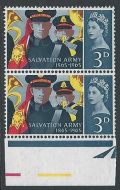 1965 Salvation Army 3d (Ord) - Listed Flaw - Retouch to V - MNH