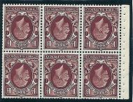 NB26a 1½d Photogravure Small Format pane of 6 wmk inverted UNMOUNTED MINT MNH