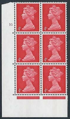 Pre-decimal Machin 4d Vermilion PVA CB Head A Perf A Cylinder 10 Dot - MNH