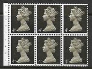 UB11 4d  Pre-decimal Machin Booklet Pane Perf l UNMOUNTED MINT