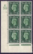1937 ½d Green Dark colours E39 90 Dot perf 5(E I) block 6 UNMOUNTED MINT MNH