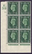 1937 ½d Green Dark colours E39 100 Dot perf 5(E I) block 6 UNMOUNTED MINT MNH