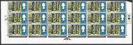 1966 Landscapes 4d Ord No Dot Cylinder Block Strip With Listed Flaw - MNH