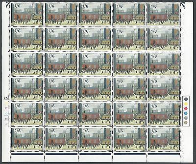 1967 Painting 1 6 Dot Cylinder Half Sheet With Variety - MNH