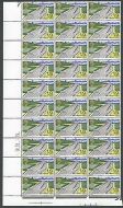 1968 Bridges 1 9  Cylinder Quarter Sheet With Variety - MNH