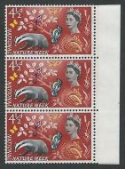 1963 Nature Week 4 1 2d Phos - Narrow Band Right x 3 - MNH