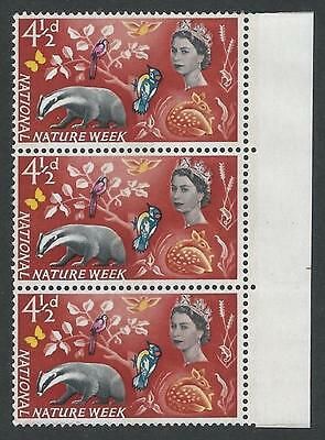 1963 Nature Week 4 1 2d Phos - Narrow Band Right x 3 - MNH