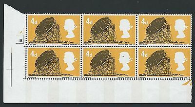 1966 British Technology 4d Phos Cylinder Strip - Narrow Band x 2 - MNH