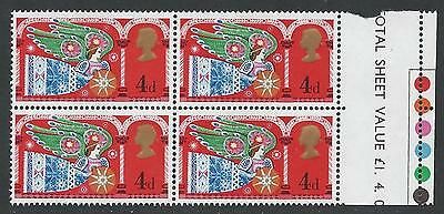 1969 Christmas 4d - Excellent Perf Encroachment - MNH