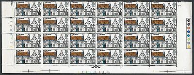 1970 Rural Architecture (Cottages) 5d Cylinder Block Bottom 4 Rows Strip - MNH