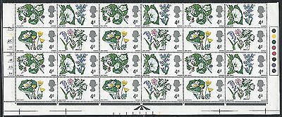 1967 Flowers 4d (Phos) Cylinder 3A..2C - Bottom 4 Rows - MNH