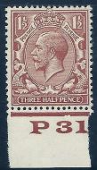 1½d Pale Red Brown Block Cypher Spec N35-3 Control P31 imperf UNMOUNTED MINT MNH