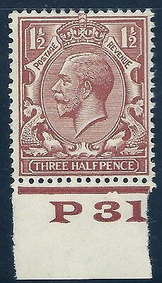 1½d Pale Red Brown Block Cypher Spec N35-3 Control P31 imperf UNMOUNTED MINT MNH
