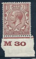 1½d Pale Red Brown Block Cypher Spec N35-3 Control M30 imperf UNMOUNTED MINT MNH