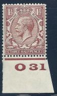 1½d Pale Red Brown Block Cypher Spec N35-3 Control O31 imperf UNMOUNTED MINT MNH