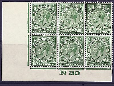 ½d Yellow Green Block Cypher spec N33-6 Control N30 imperf UNMOUNTED MINT MNH