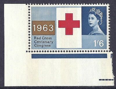 1963 1 6 sg644pa Narrow Band Red Cross Phosphor corner marginal single MNH