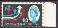 1962 sg 633pa NPY 1 3 phos narrow right band - marginal single - MNH