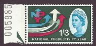 1962 sg 633pa NPY 1 3 phos narrow left band - marginal single - MNH