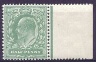Sg 279var M(-) ½d Bluish Green unlisted Harrison perf 15x14 Unmounted mint/MNH