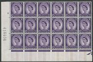 3d Wilding Violet 9.5mm 1CB Phosphor cylinder 81 No Dot perf type A (E/I) MNH