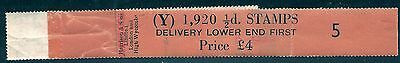 ½d Edward Crown watermark Vertical Delivery Coil leader Y 5 MNH