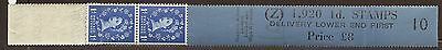 1d Edward Crown watermark Vertical Delivery Coil leader Z 10 MNH