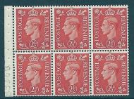 QB34 2½d Pale Scarlet booklet pane UNMOUNTED MNT MNH