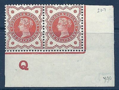 ½d Vermilion Control Q imperf pair UNMOUNTED MINT