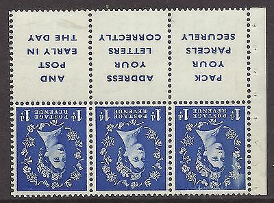 SB25a 1d Wilding booklet pane with Advert perf type I UNMOUNTED MNT MNH