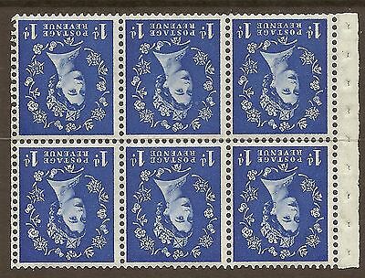 SB26a 1d Wilding booklet pane perf type I UNMOUNTED MNT MNH