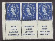 SB29 1d Wilding booklet pane perf type IE - Top UNMOUNTED MNT MNH