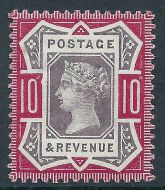 Sg210a spec K39(2)c 10d Dull Purple  Deep Dull Carmine Lightly MOUNTED MINT