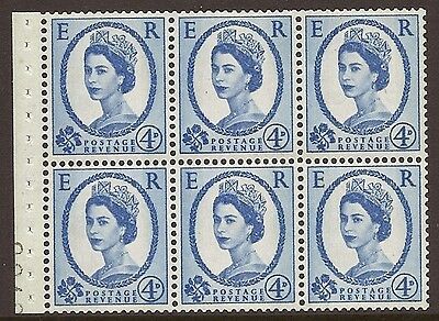 SB111 Wilding booklet pane Violet phos 9.5mm perf type I UNMOUNTED MNT MNH
