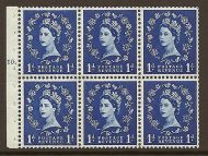 SB30 Wilding booklet pane Crown on Cream cylinder F10T Dot UNMOUNTED MNT MNH