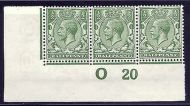 N14(11) ½d Bright Yellow Green Control O 20 imperf MOUNTED MINT