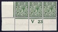 N14(7) ½d Deep Bright Green Control V 23 perf MOUNTED MINT