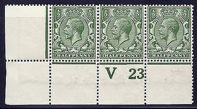 N14(7) ½d Deep Bright Green Control V 23 perf MOUNTED MINT