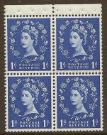 SB27 1d Wilding booklet pane perf type P UNMOUNTED MNT MNH