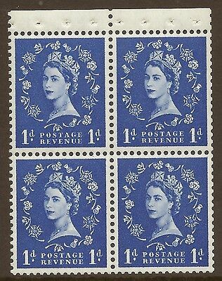 SB27 1d Wilding booklet pane perf type P UNMOUNTED MNT MNH