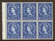 SB31 1d Wilding booklet pane perf type I UNMOUNTED MNT MNH
