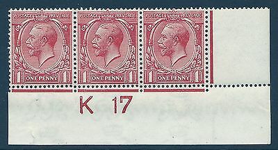 N16(8) 1d Pale Red Royal Cypher Control K 17 imperf UNMOUNTED MINT MNH