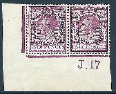 N26(3) 6d Reddish Purple Royal Cypher control J Dot 17 imperf UNMOUNTED MINT