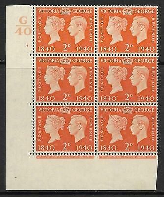 Sg 482 1940 2d Centenary Cylinder G40 2 No Dot UNMOUNTED MINT MNH