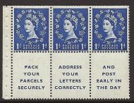 SB29b variety 1d Wilding booklet pane perf type I UNMOUNTED MNT MNH